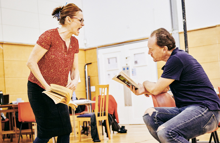 Pooky Quesnel and Mark Meadows in rehearsals for Who’s Afraid of Virginia Woolf?. Photo: Mark Dawson Photography