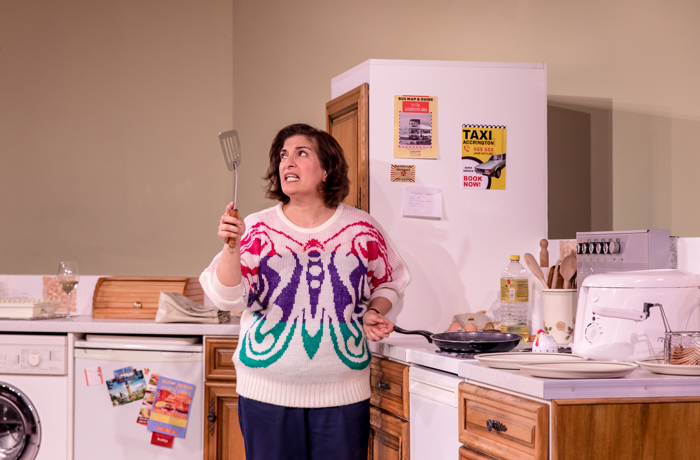 Mina Anwar in Shirley Valentine at Library Theatre, Bolton. Photo: The Other Richard