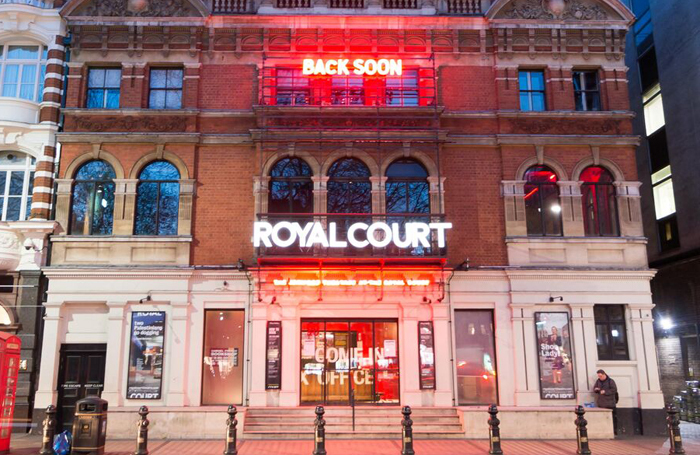 'Back soon' sign outside London's Royal Court. Photo: Robert Smael