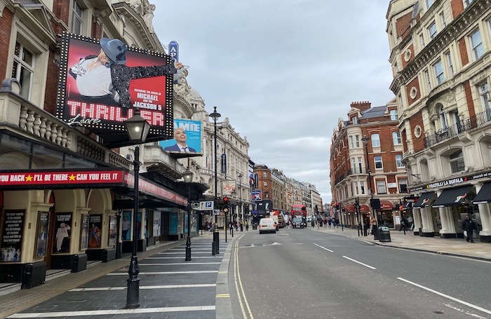 London's deserted West End as a consequence of the coronavirus outbreak