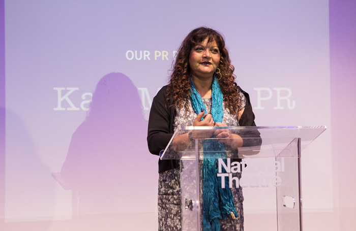 Tanika Gupta speaking at the launch of the Women's Prize for Playwriting. Photo: Adam Bennett