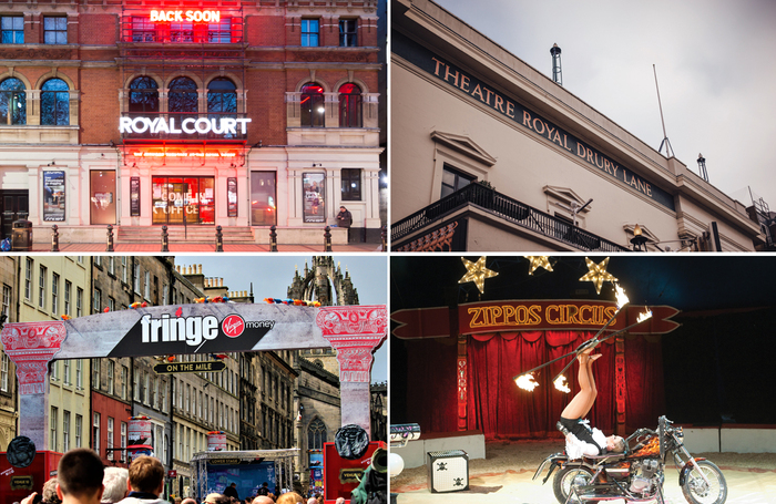 London's Royal Court, Theatre Royal Drury Lane, Edinburgh Fringe, Zippos Circus. Photos: Robert Smael/Shutterstock/Tristram Kenton