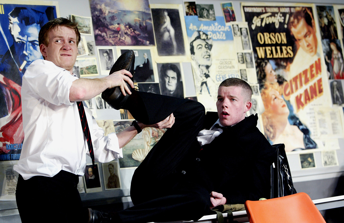 Jamie Parker and Russell Tovey in The History Boys, which opened at the National Theatre on May 18, 2004