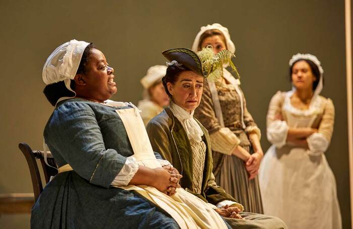 Cecilia Noble and Haydn Gwynne in The Welkin at the National Theatre, London, which closed early due to the theatre shutdown. Photo: Brinkhoff-Moegenburg