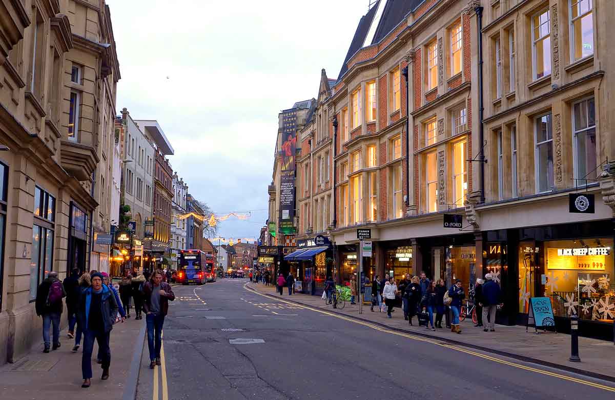 A high street in Oxford, where the city's New Theatre is located. Photo: Shutterstock