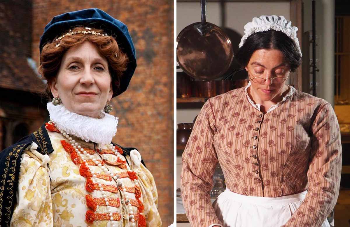 Hilary Wood as Elizabeth I and Kathy Hipperson as Mrs Crocombe. Photos: Martin Hodgson/English Heritage