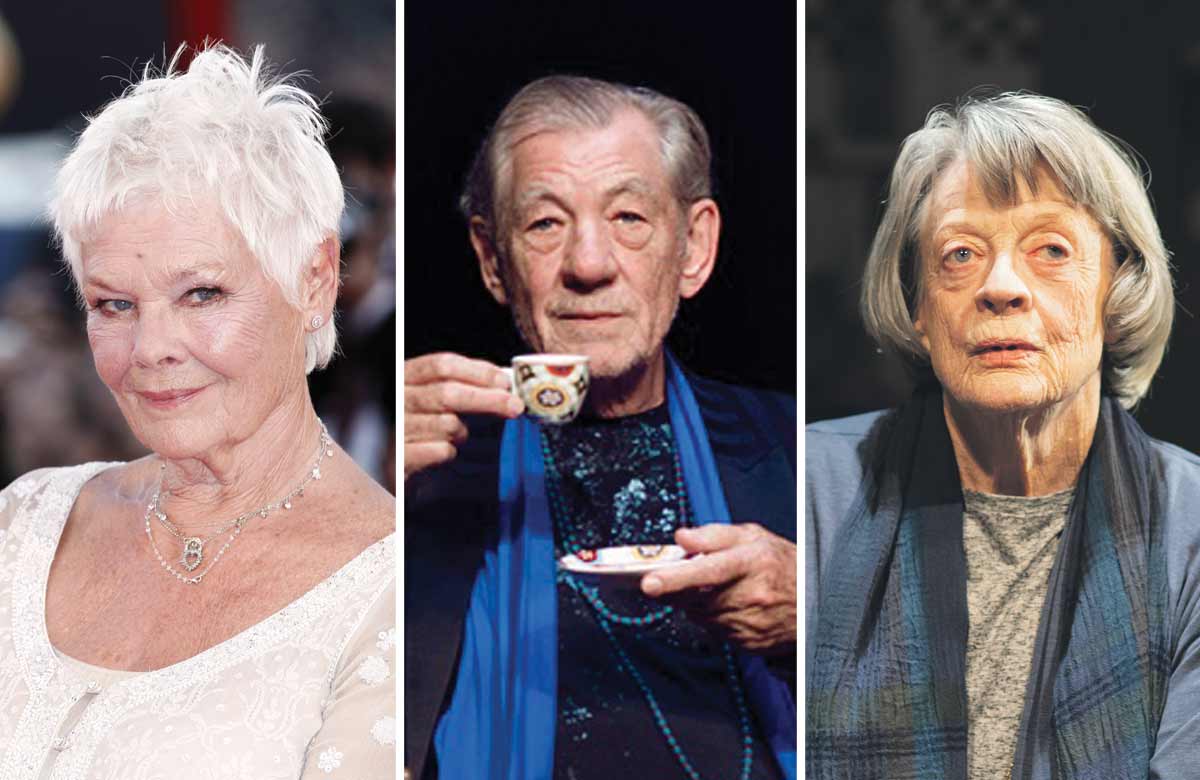 Judi Dench, Ian McKellen and Smith. Photos: Shutterstock/Frederic Aranda/Helen Maybanks