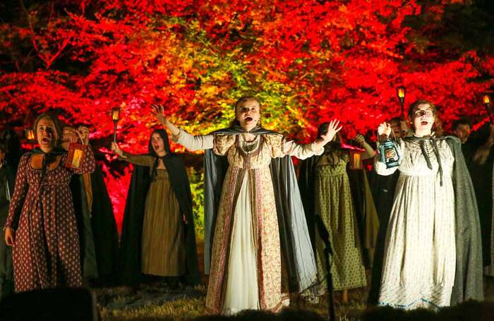 Stagedoor Learning Students performing The Legend of Sleepy Hollow at Painswick Rococo Garden. Photo: Neil R Smith