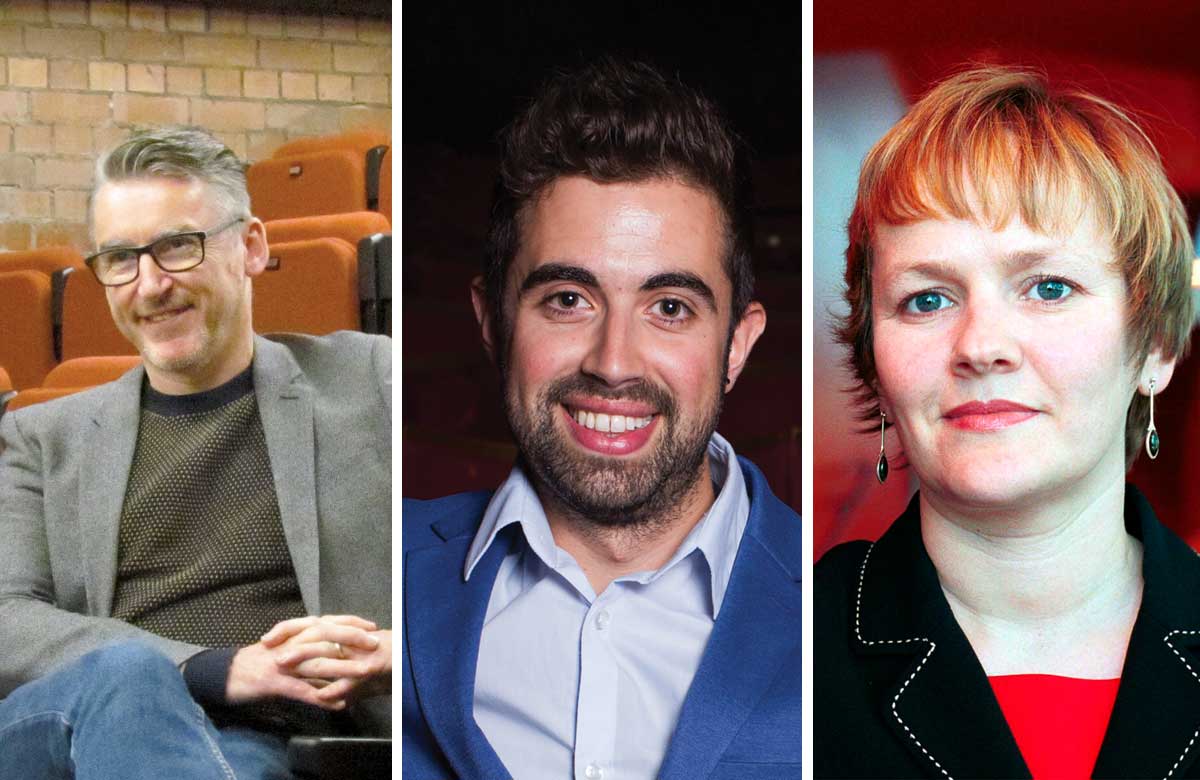 Leeds Playhouse artistic director James Brining, Selladoor chief executive David Hutchinson and Lowry chief executive Julia Fawcett. Photos: Phil Woodhead/Darren Bell