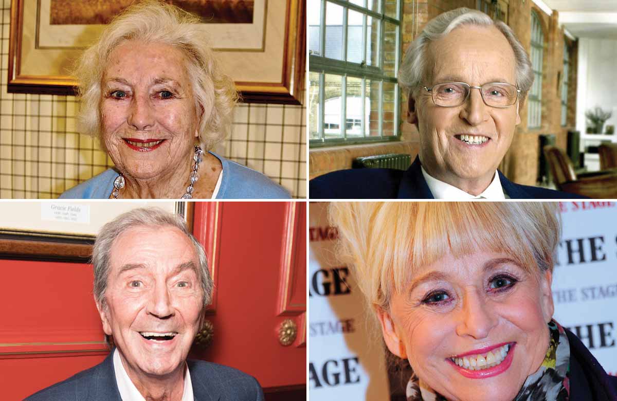 Vera Lynn, Nicholas Parsons, Des O'Connor and Barbara Windsor. Photos: Shutterstock/BBC/Craig Sugden/Stephanie Methven