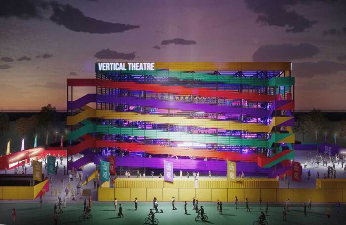 Artist's impression of the exterior of the Vertical Theatre