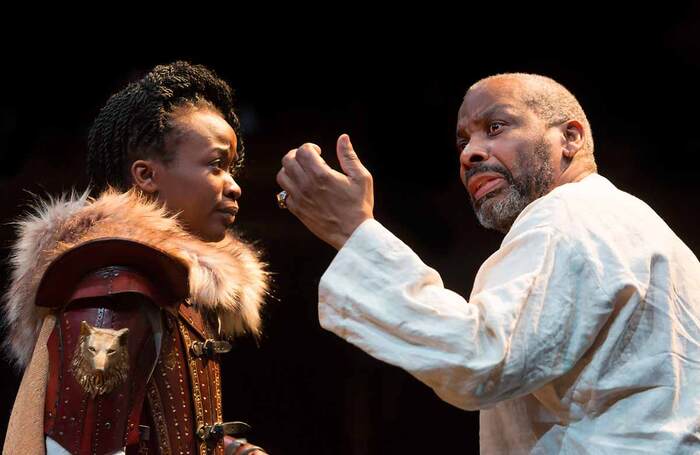 Pepter Lunkuse and Don Warrington in King Lear at Manchester’s Royal Exchange Theatre in 2016 – the film of the production attracted new audiences worldwide. Photo: Jonathan Keenan