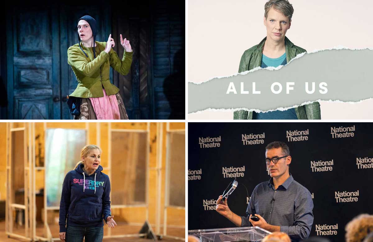 Signs of progress, clockwise from top left: Charlotte Arrowsmith in the RSC's The Taming of the Shrew; Francesca Martinez's All of Us; Rufus Norris with the NT’s smart caption glasses; Karina Jones, who stepped in to play Jaques in the RSC’s As You Like It