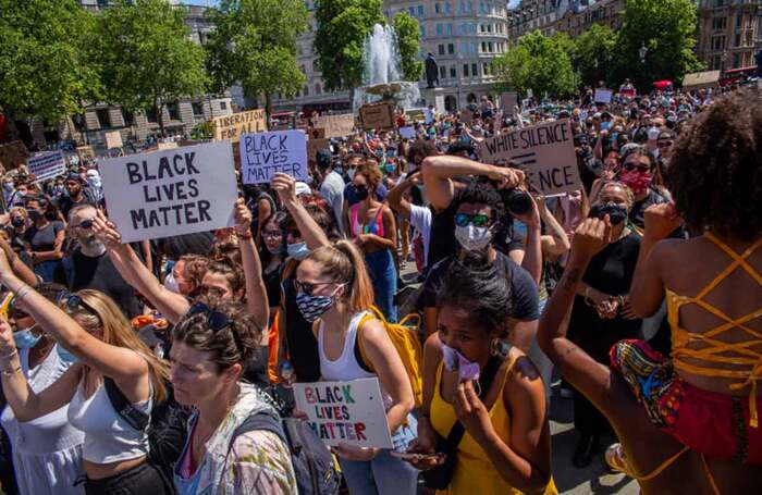 Black Lives Matter protest in London on May 31, 2020: while many arts organisations were quick to express solidarity following the murder of George Floyd, not all have made concerted efforts to become more inclusive in the past year. Photo: Shutterstock