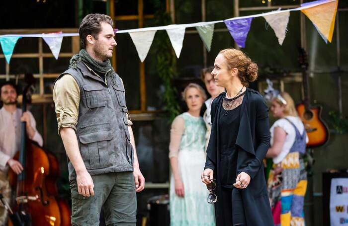 Jamie Satterthwaite and Emma Manton in As You Like It at the Watermill Theatre. Photo: Pamela Raith Photography