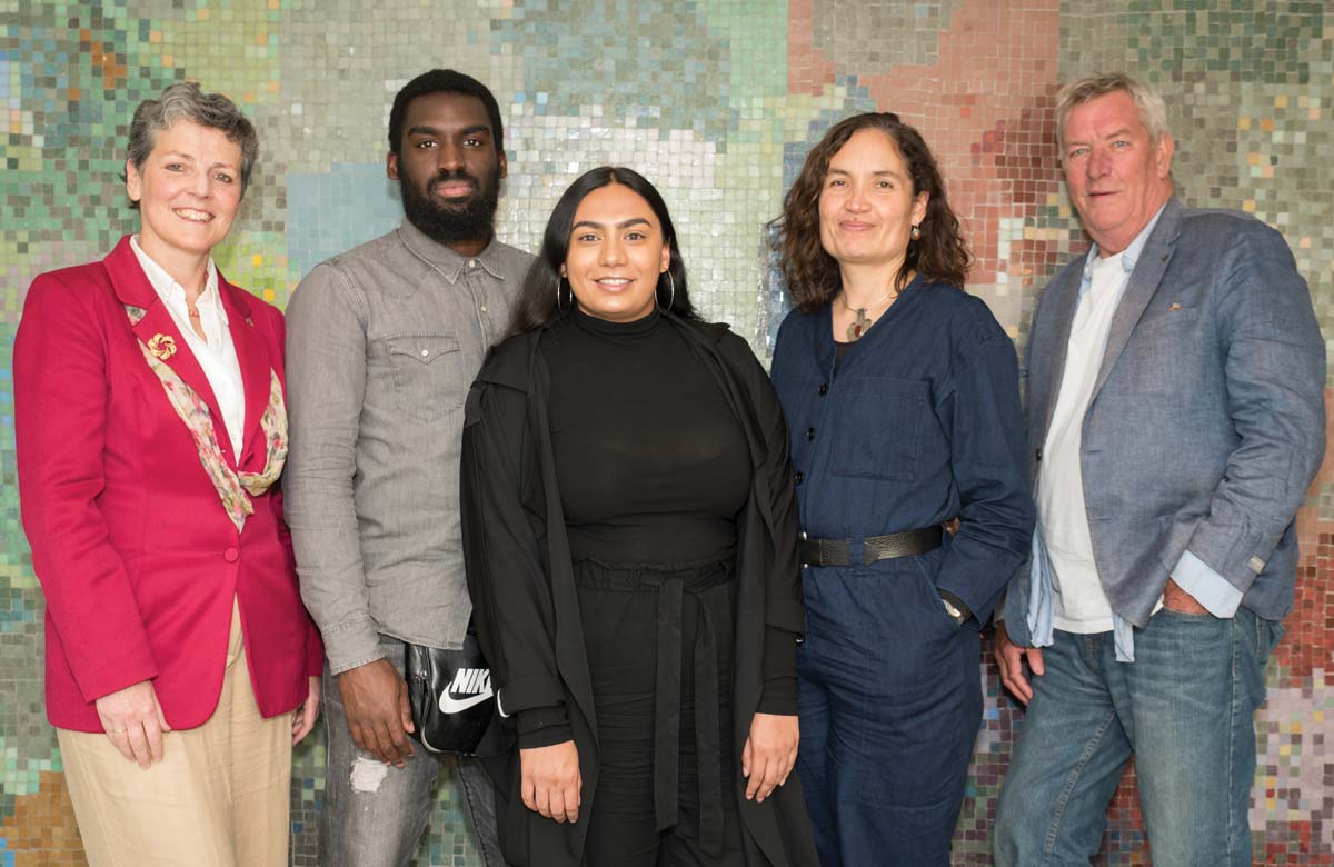 Executive director Joanna Reid, co-artistic directors Corey Campbell, Balisha Karra and Justine Themen, and artistic director Hamish Glen. Photo: Nicola Young