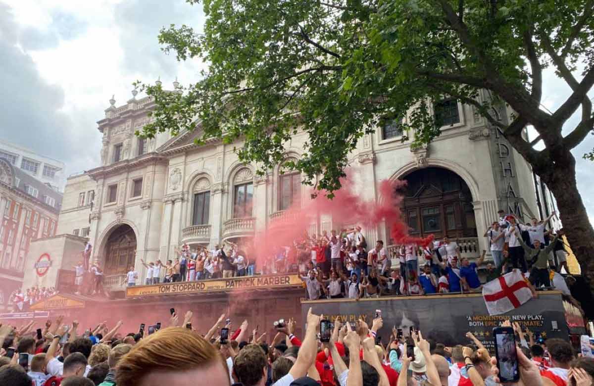 Wyndham's Theatre on the day of the Euro 2020 final