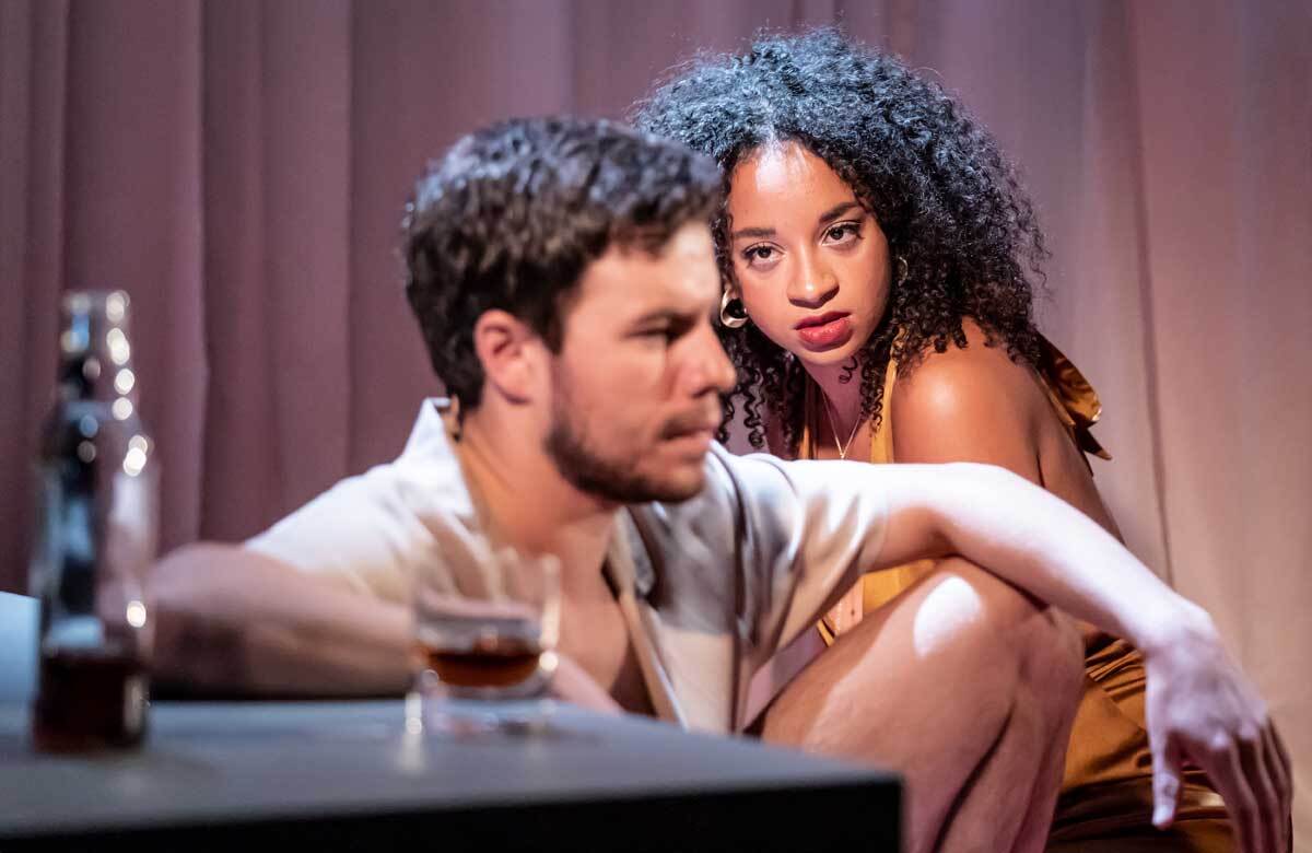 Oliver Johnstone and Siena Kelly in Cat on a Hot Tin Roof at Leicester Curve. Photo: Marc Brenner