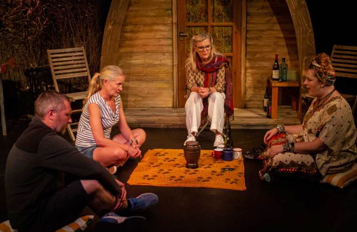 Dave Raynor, Arabella Arnott, Judi Earl and Kylie Ann Ford in Pod at Alphabetti Theatre, Newcastle. Photo: Matt Jamie