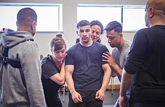 Cast members in rehearsals for The Boy with Two Hearts. Photo: Jorge Lizalde