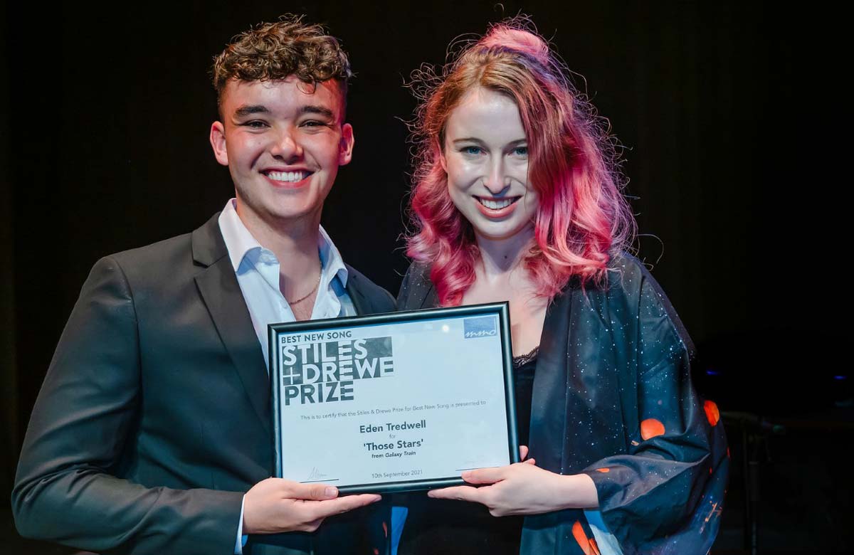 Performer Jack Ofrecio with winning writer Eden Tredwell. Photo: David Ovenden