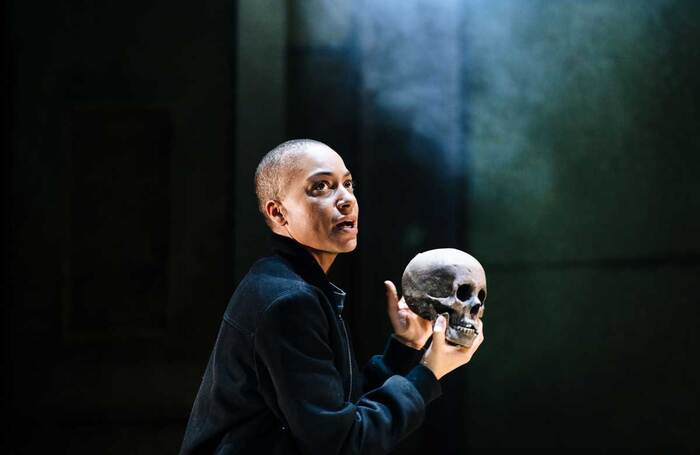 Cush Jumbo in Hamlet at the Young Vic, London. Photo: Helen Murray