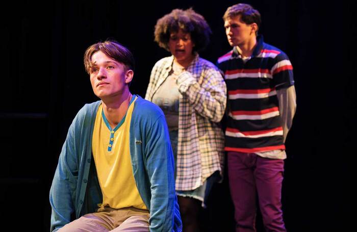 Alex Britt, Charlotte Dowding and Max Percy in Dumbledore Is So Gay at the Pleasance, London. Photo: Alex Brenner