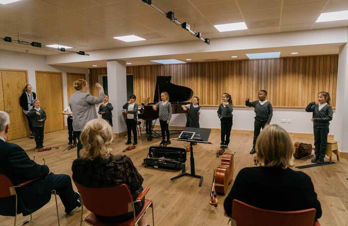 Pupils from Windmill Primary School enjoying a class in the new Bramall Education Studio as part of In Harmony. Photo: Tom Arber