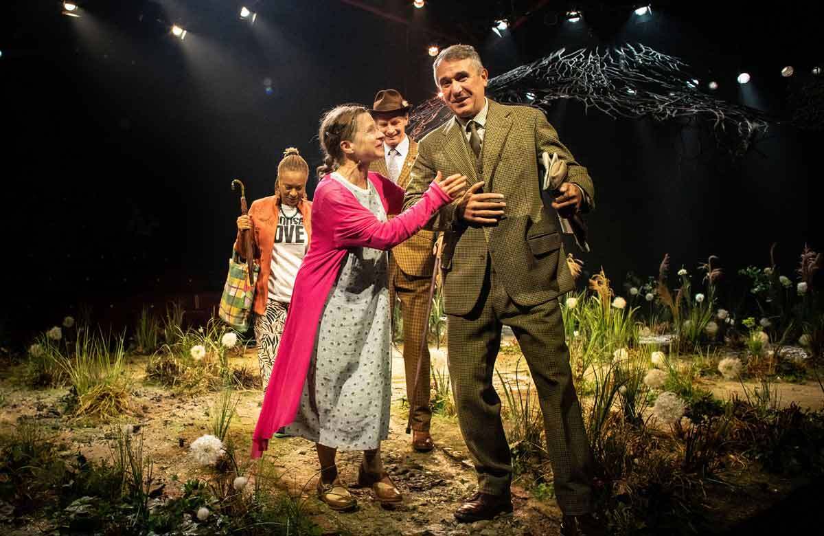 Hayley Carmichael, Daniel Cerqueira, Doña Croll and John Mackay in Home at Chichester Festival Theatre. Photo: Helen Maybanks