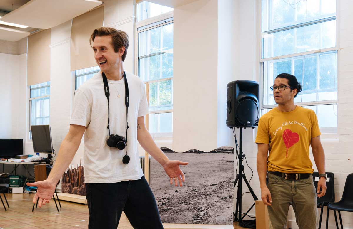 Arthur Darvill and Carlo Albán in rehearsals for Rare Earth Mettle. Photo: Helen Murray