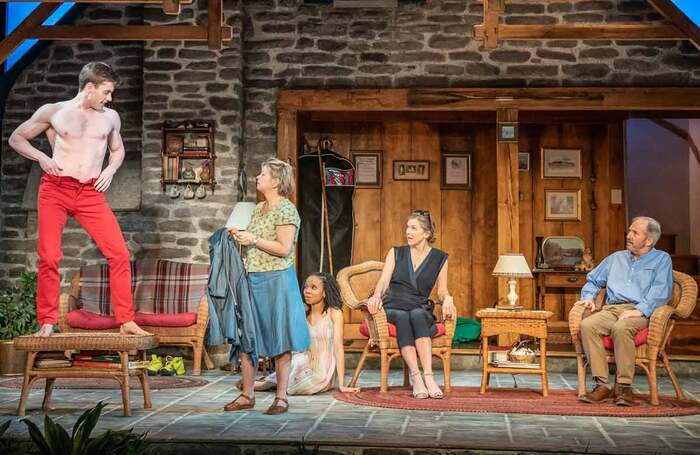 Charlie Maher, Rebecca Lacey, Lukwesa Mwamba, Janie Dee and Michael Maloney in Vanya and Sonia and Masha and Spike at Charing Cross Theatre. Photo: Marc Brenner