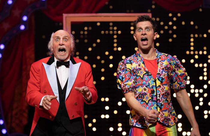 Clive Webb and Danny Adams performing in Goldilocks and the Three Bears at Newcastle Theatre Royal, 2018. Photo: Paul Coltas