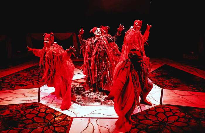 Cast of Beauty and the Beast at New Vic, Newcastle-under-Lyme. Photo: Andrew Billington