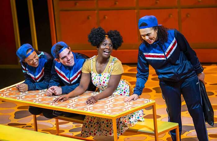 Mae Munuo, Sam Swann, Charity Bedu-Addo and Amanda Gordon in The Bolds at the Unicorn Theatre. Photo: Tristram Kenton