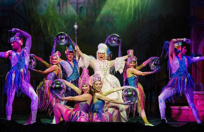 Elaine C Smith (centre) in Cinderella at King's Theatre, Glasgow. Photo: Douglas Robertson