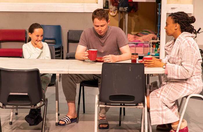 Grace Willoughby, Joel MacCormack and Janet Etuk in Alexander Zeldin’s Love at Vienna’s Jugendstiltheater am Steinhof. Photo: Nurith Wagner-Strauss