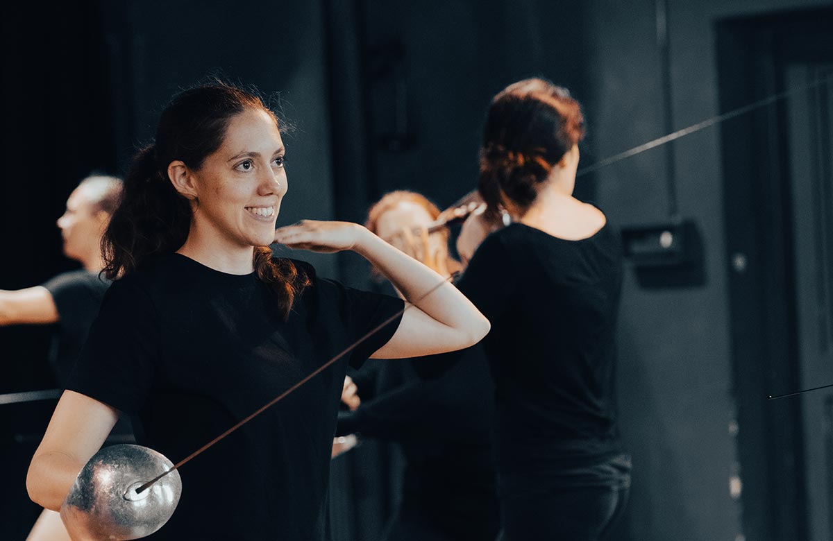 Cygnet Theatre students learning stage combat