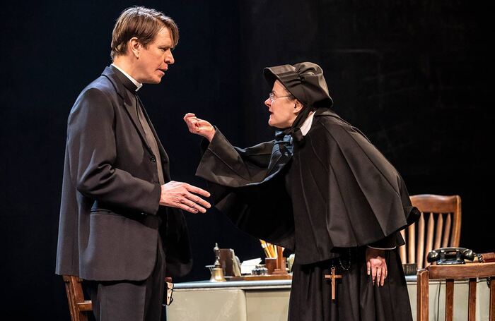 Sam Spruell and Monica Dolan in Doubt: A Parable at Chichester Festival Theatre. Photo: Johan Persson