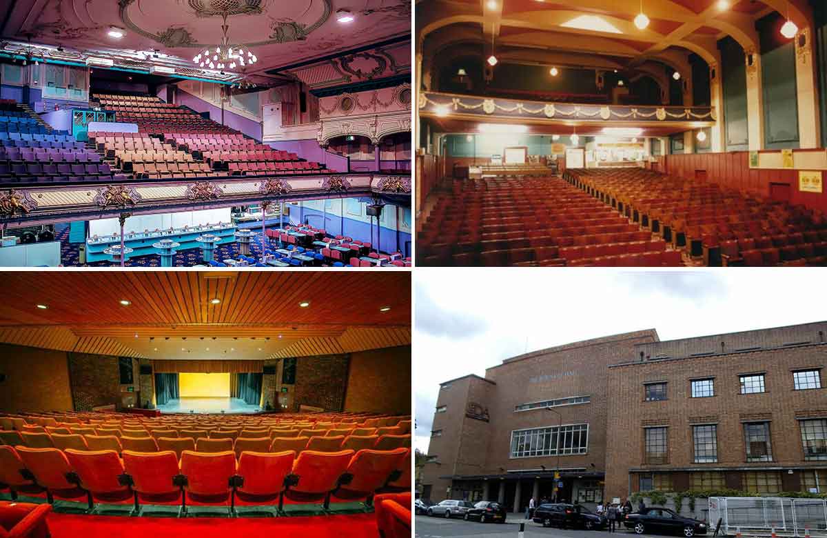 Regent theatre in Great Yarmouth, Imperial Theatre Walsall, Thurrock Thameside and Borough Hall in Greenwich. Photos: Ian Grundy/Stephen Craven