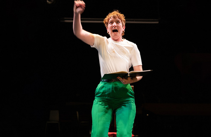 Phoebe Frances Brown in The Glad Game at Hampstead Theatre, London. Photo: Graeme Braidwood