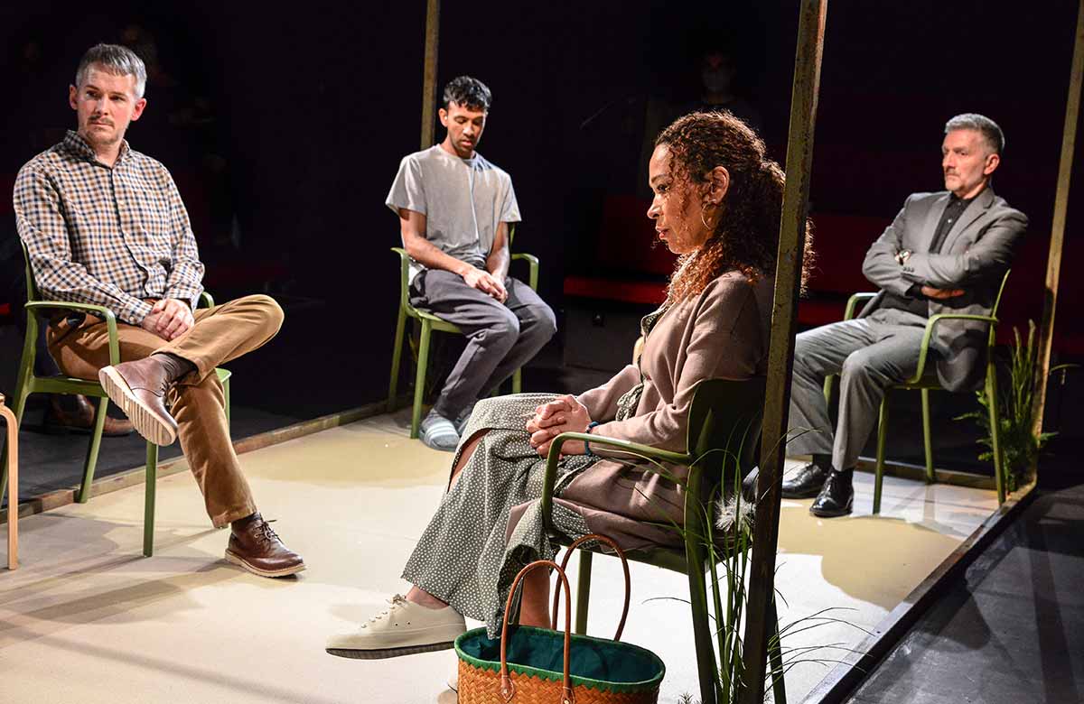 Paul Keating, Ragevan Vasan, Martina Laird and Jonathan McGuinness in The Animal Kingdom. Photo: Robert Day