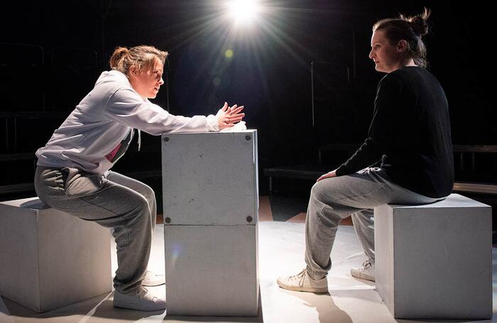 Faith Turner and Emma Wright in Mosquitoes at the Maltings Theatre, St Albans. Photo: Elliott Franks