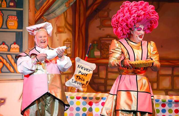 Justin Fletcher and Paul Morse in Imagine's Beauty and the Beast at Reading Hexagon in 2021