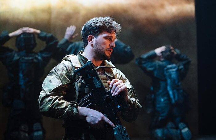 Kit Harington in Henry V at the Donmar Warehouse. Photo: Helen Murray