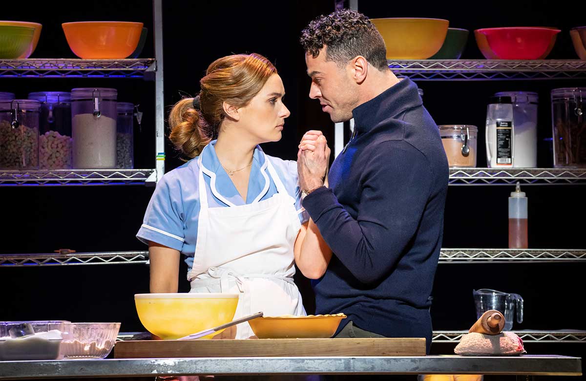 Chelsea Halfpenny and Matt Jay-Willis in Waitress. Photo: Johan Persson