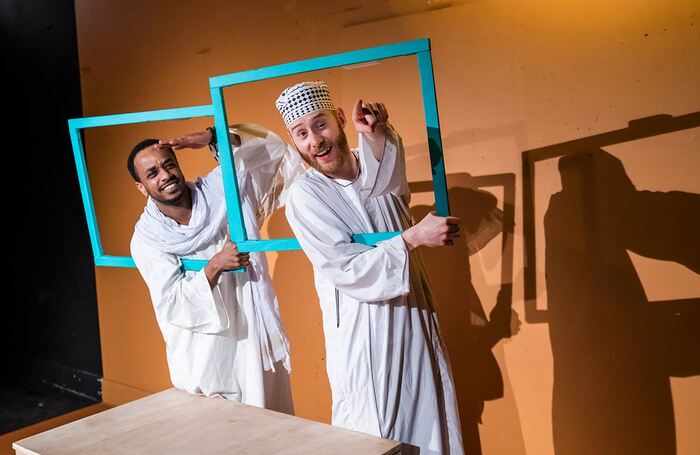 Mohand Hasb Alrosol Abdalrahem and Peter Pearson in Mohand and Peter at Southwark Playhouse, London. Photo: Tristram Kenton 