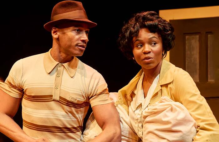 Eric Underwood and Aliyah Odoffin in Clybourne Park at Park Theatre, London. Photo: Mark Douet