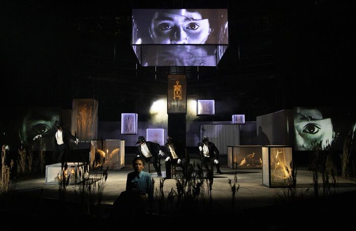 Daisy Prosper (centre) in The Taxidermist’s Daughter at Chichester Festival Theatre. Photo: Ellie Kurttz