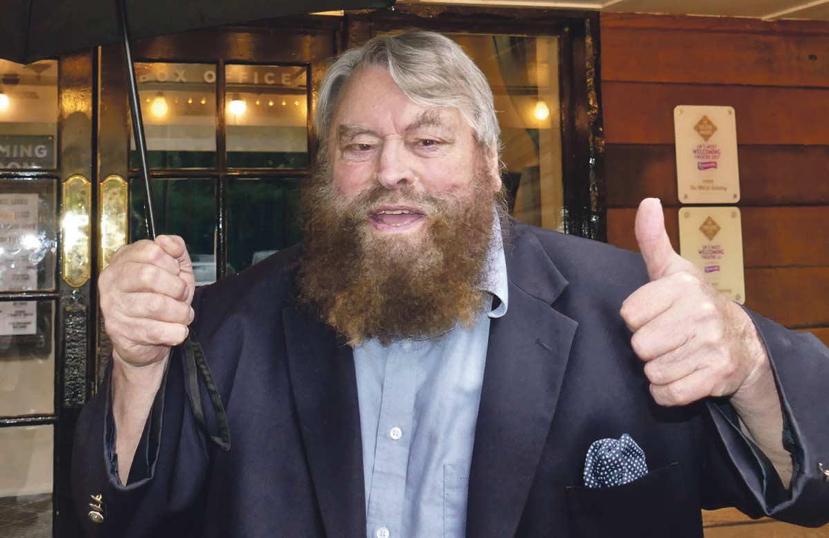 Brian Blessed outside The Mill at Sonning