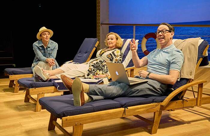 Amanda Abbington, Frances Barber and Reece Shearsmith in The Unfriend. Photo: Manuel Harlan